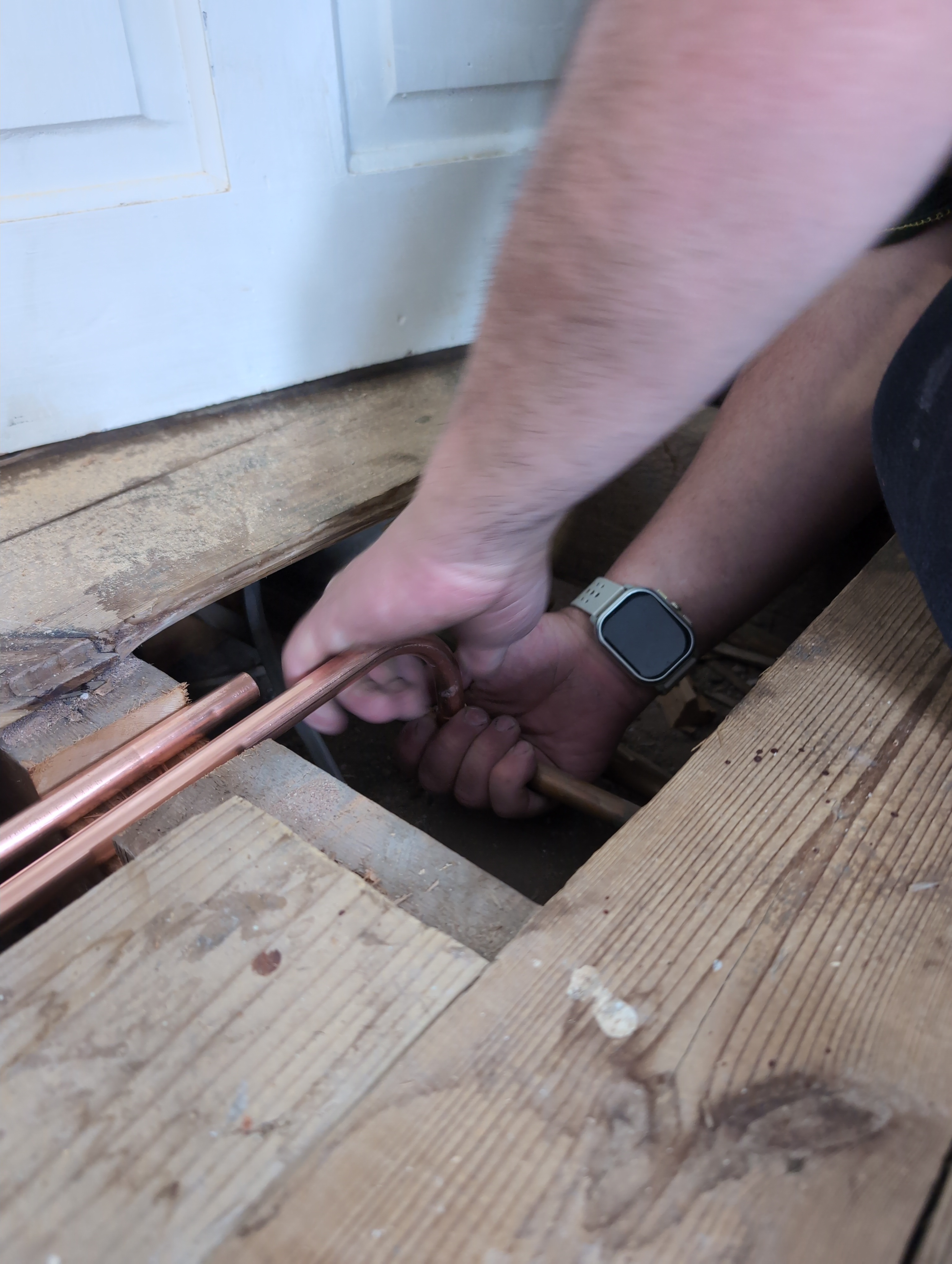 Preparing new radiator pipework