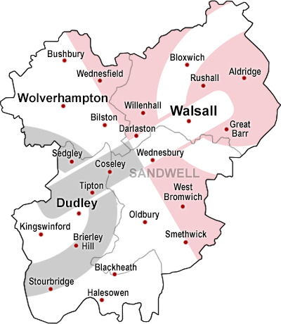 Handyman Stourbridge - map of Stoubridge and local areas